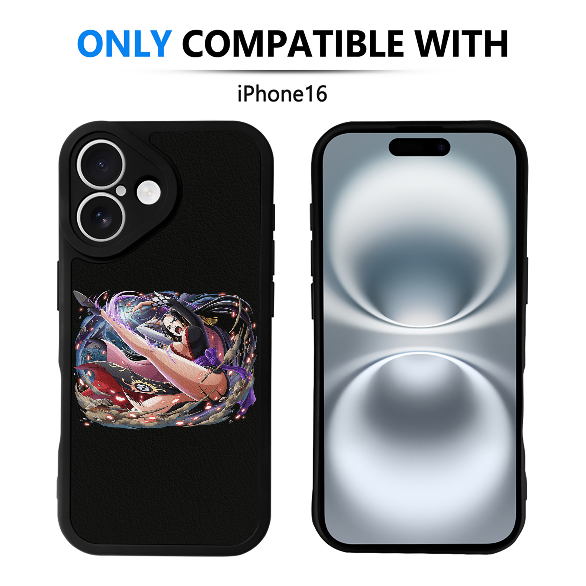 （画像用） ワンピース ボア・ハンコック ONE PIECE Boa·Hancock 【iPhone 16シリーズ対応】シリコンスマホケース（レザー調） 材質：シリコン